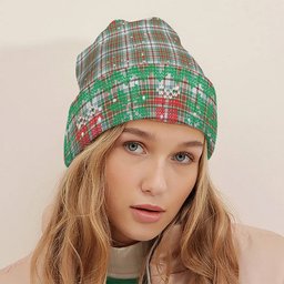 ScotsTee Shop Scottish McBain Dress Ancient Tartan Plaid Christmas Deer Snowman Snowflake Bell Knit Beanie