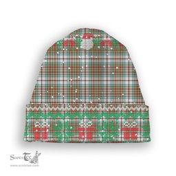 ScotsTee Shop Scottish McBain Dress Ancient Tartan Plaid Christmas Deer Snowman Snowflake Bell Knit Beanie