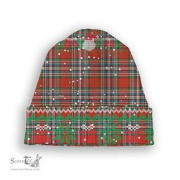 ScotsTee Shop Scottish MacFarlane Red Ancient Tartan Plaid Christmas Deer Snowman Snowflake Bell Knit Beanie