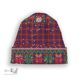 ScotsTee Shop Scottish MacKeever Tartan Plaid Christmas Deer Snowman Snowflake Bell Knit Beanie