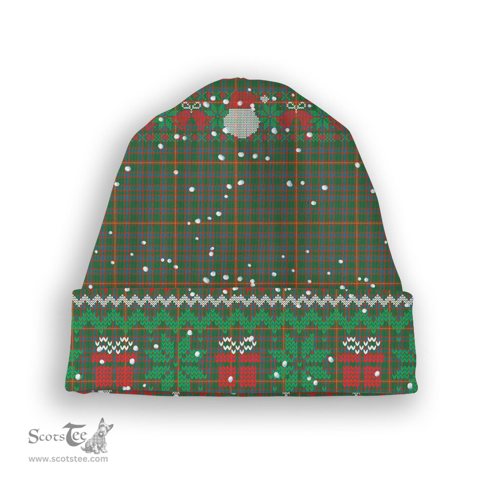 ScotsTee Shop Scottish Hall Ancient Tartan Plaid Christmas Deer Snowman Snowflake Bell Knit Beanie