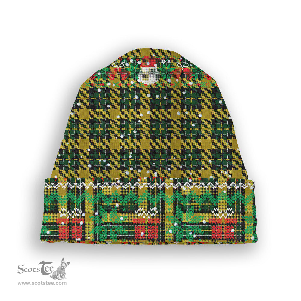 ScotsTee Shop Scottish Jacobite 2 Tartan Plaid Christmas Deer Snowman Snowflake Bell Knit Beanie