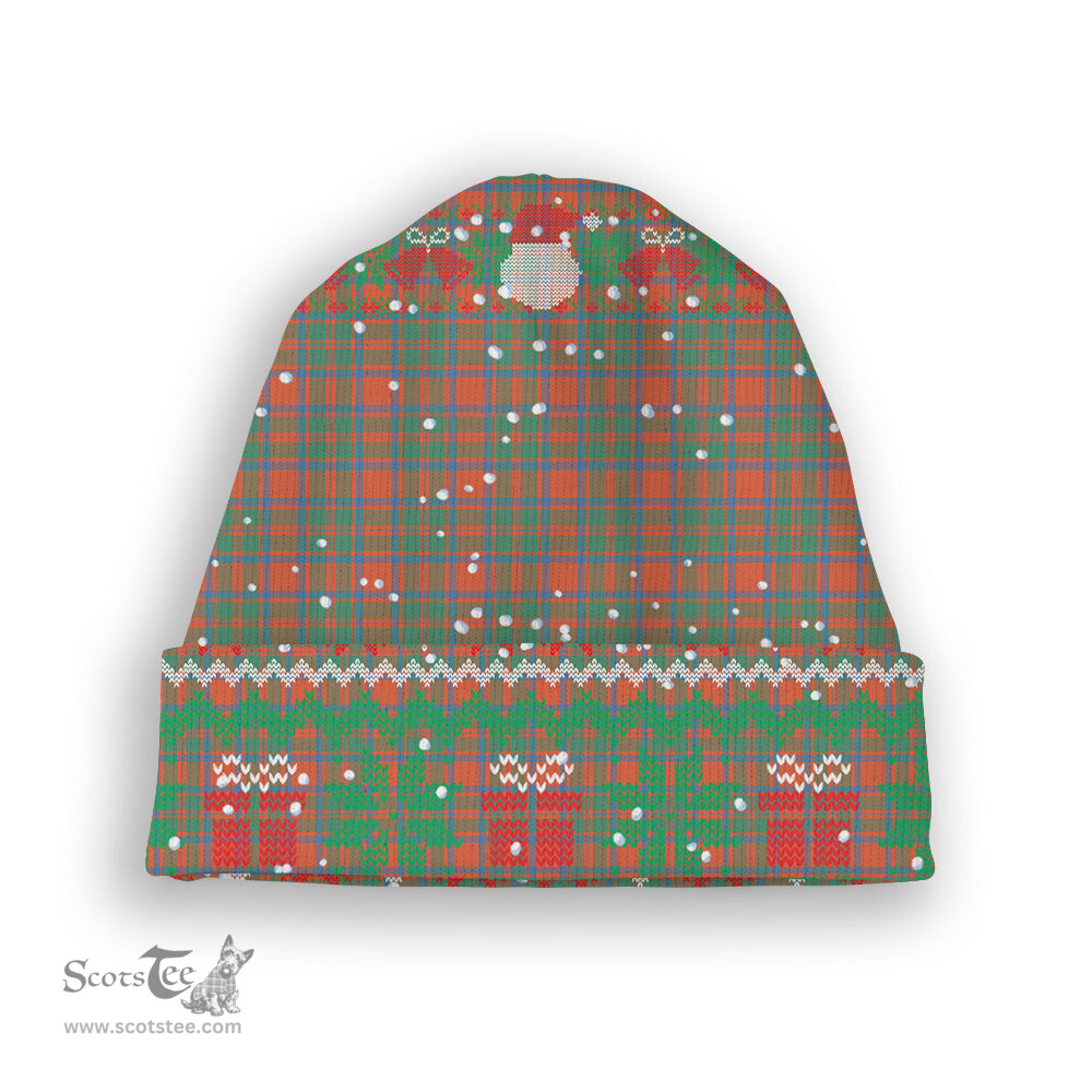 ScotsTee Shop Scottish MacIntosh Ancient Tartan Plaid Christmas Deer Snowman Snowflake Bell Knit Beanie