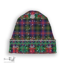 ScotsTee Shop Scottish Logan Modern Tartan Plaid Christmas Deer Snowman Snowflake Bell Knit Beanie