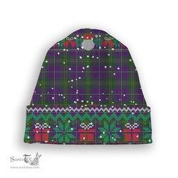 ScotsTee Shop Scottish Hay of Megginch Tartan Plaid Christmas Deer Snowman Snowflake Bell Knit Beanie