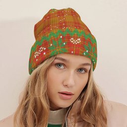 ScotsTee Shop Scottish MacMillan Dress Ancient Tartan Plaid Christmas Deer Snowman Snowflake Bell Knit Beanie
