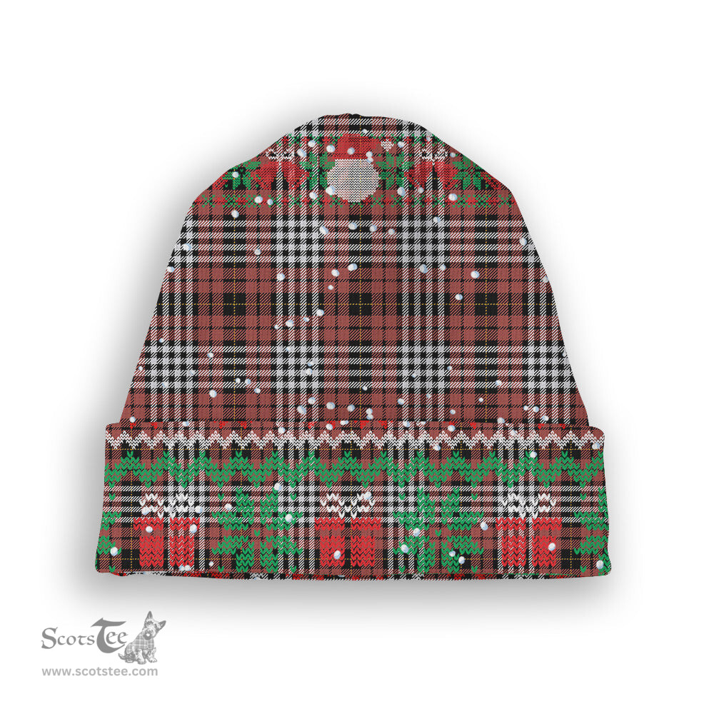 ScotsTee Shop Scottish Little of Morton Rigg Ancient Tartan Plaid Christmas Deer Snowman Snowflake Bell Knit Beanie