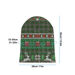 ScotsTee Shop Scottish MacNeish Hunting Tartan Plaid Christmas Deer Snowman Snowflake Bell Knit Beanie