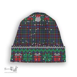 ScotsTee Shop Scottish MacBeth or MacLulich Tartan Plaid Christmas Deer Snowman Snowflake Bell Knit Beanie