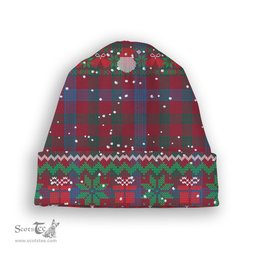 ScotsTee Shop Scottish Laing Artefact Modern Tartan Plaid Christmas Deer Snowman Snowflake Bell Knit Beanie
