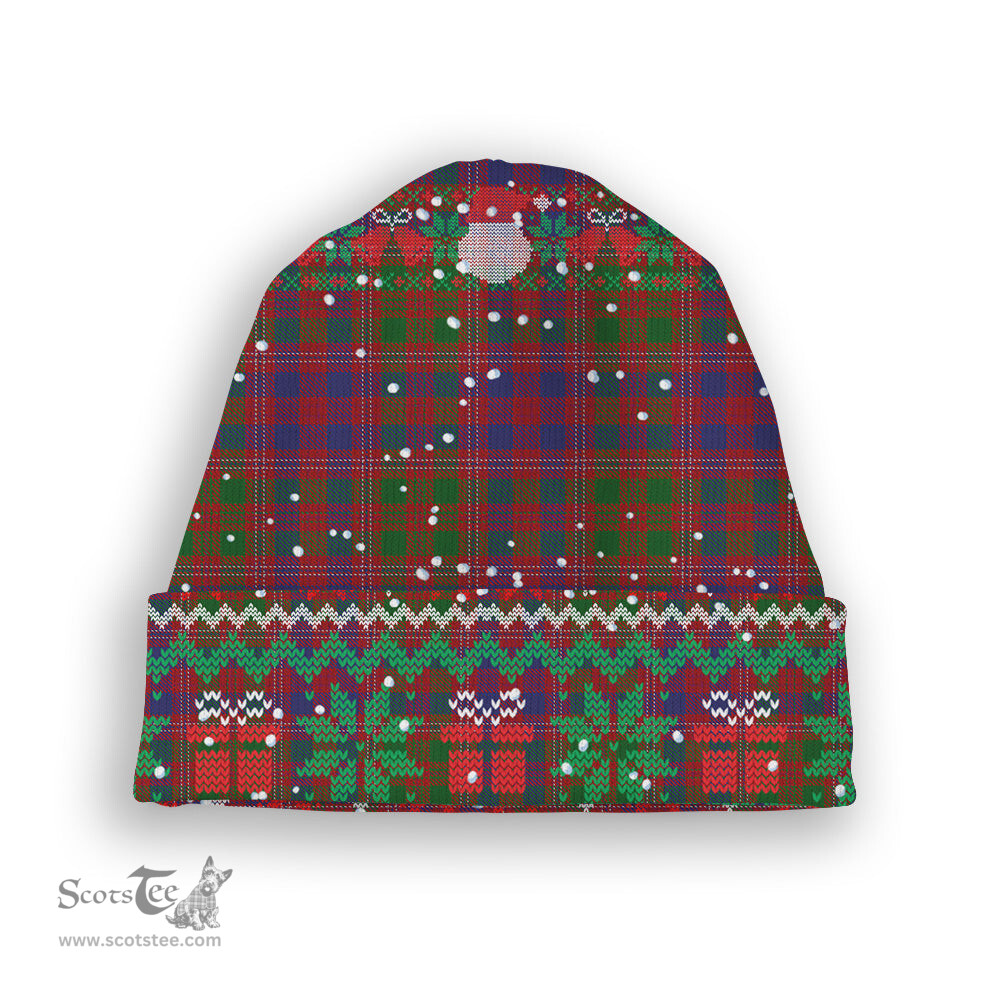 ScotsTee Shop Scottish MacColl Hunting Tartan Plaid Christmas Deer Snowman Snowflake Bell Knit Beanie