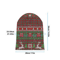 ScotsTee Shop Scottish Graham Red Tartan Plaid Christmas Deer Snowman Snowflake Bell Knit Beanie
