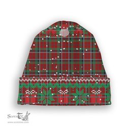ScotsTee Shop Scottish Graham Red Tartan Plaid Christmas Deer Snowman Snowflake Bell Knit Beanie