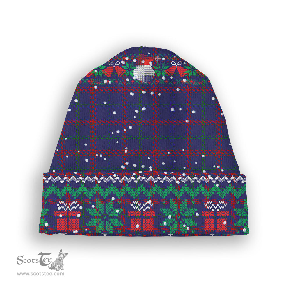 ScotsTee Shop Scottish Lynch Tartan Plaid Christmas Deer Snowman Snowflake Bell Knit Beanie