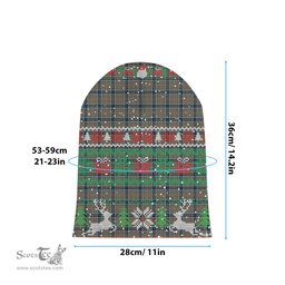ScotsTee Shop Scottish MacTavish Hunting Ancient Tartan Plaid Christmas Deer Snowman Snowflake Bell Knit Beanie