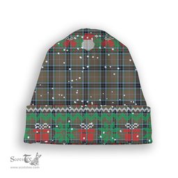 ScotsTee Shop Scottish MacTavish Hunting Ancient Tartan Plaid Christmas Deer Snowman Snowflake Bell Knit Beanie