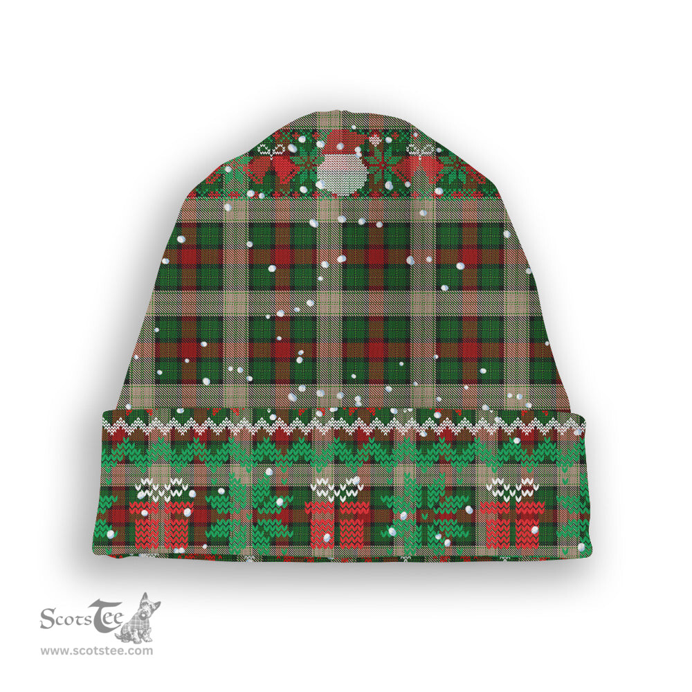 ScotsTee Shop Scottish Hohenzollern Staff Tartan Plaid Christmas Deer Snowman Snowflake Bell Knit Beanie