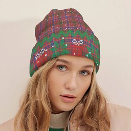 ScotsTee Shop Scottish MacRae Ancient Tartan Plaid Christmas Deer Snowman Snowflake Bell Knit Beanie