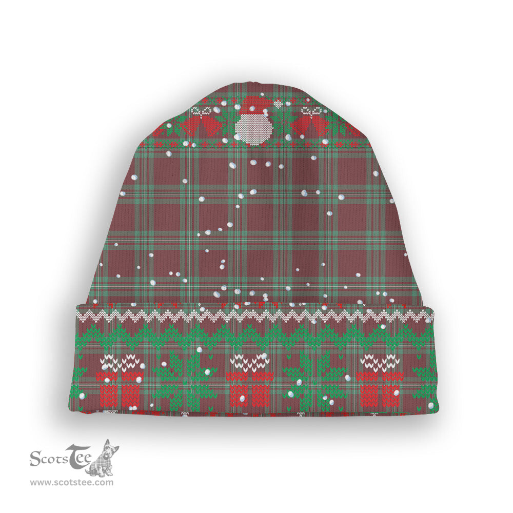 ScotsTee Shop Scottish Gregor Hunting Ancient Tartan Plaid Christmas Deer Snowman Snowflake Bell Knit Beanie