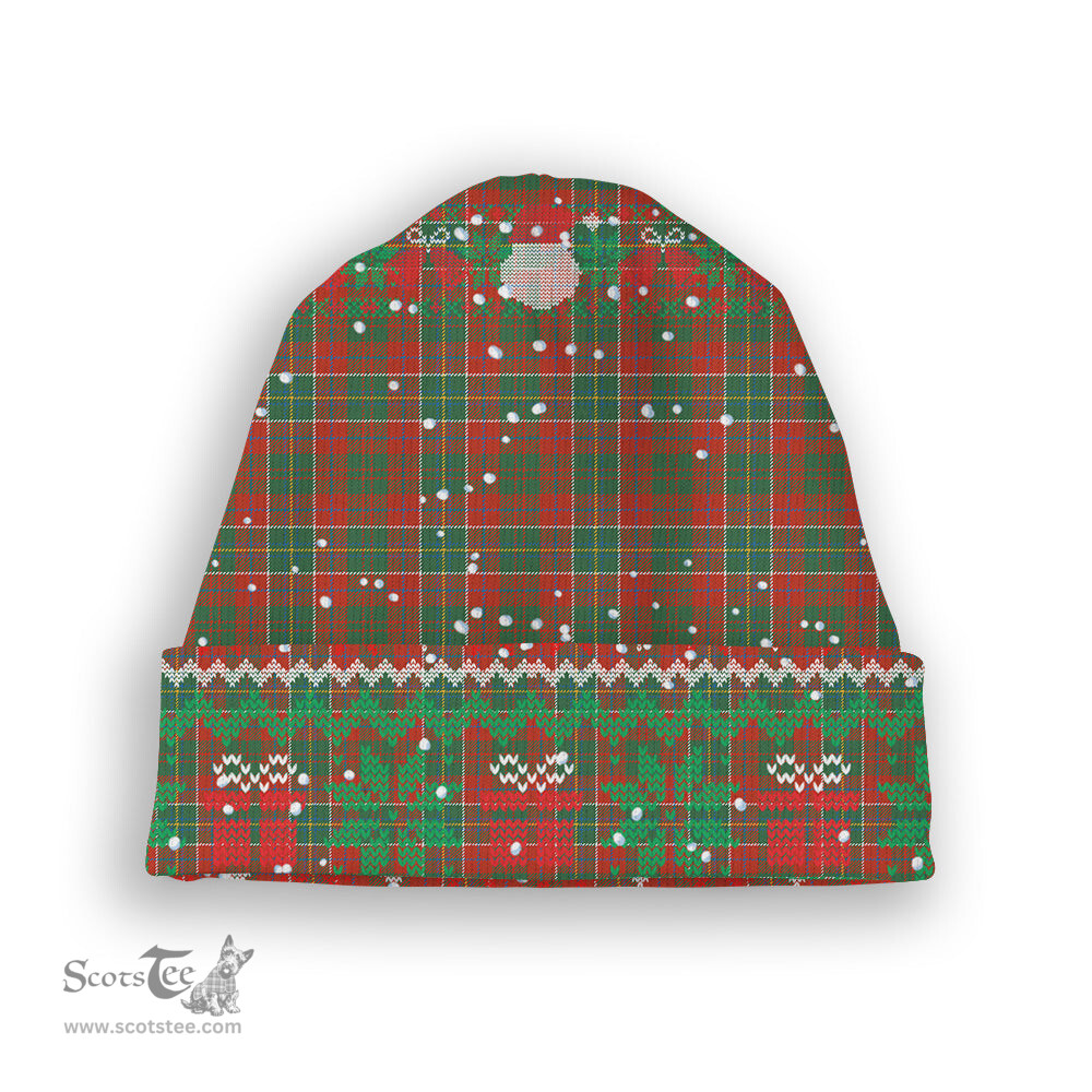 ScotsTee Shop Scottish Hunter USA Ancient Tartan Plaid Christmas Deer Snowman Snowflake Bell Knit Beanie