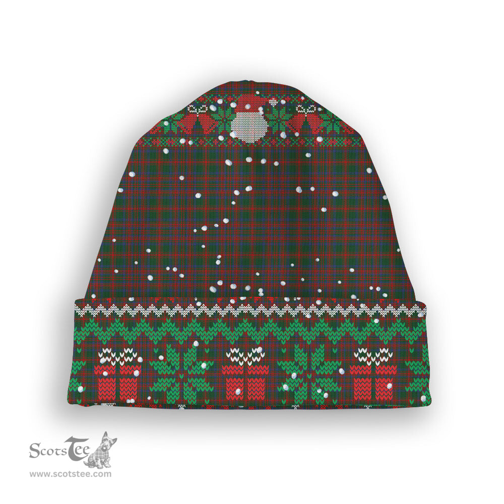 ScotsTee Shop Scottish Matheson Hunting STS incomplete sett Tartan Plaid Christmas Deer Snowman Snowflake Bell Knit Beanie