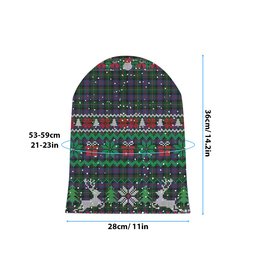 ScotsTee Shop Scottish Malcolm 2 Tartan Plaid Christmas Deer Snowman Snowflake Bell Knit Beanie