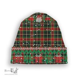 ScotsTee Shop Scottish MacLachlan 3 Tartan Plaid Christmas Deer Snowman Snowflake Bell Knit Beanie
