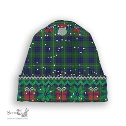 ScotsTee Shop Scottish Hamilton Green Hunting Tartan Plaid Christmas Deer Snowman Snowflake Bell Knit Beanie