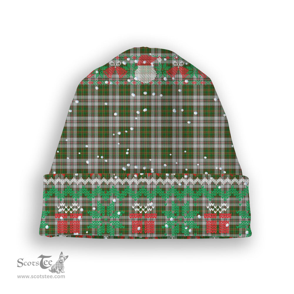 ScotsTee Shop Scottish Hay White Dress Tartan Plaid Christmas Deer Snowman Snowflake Bell Knit Beanie