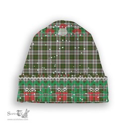 ScotsTee Shop Scottish Hay White Dress Tartan Plaid Christmas Deer Snowman Snowflake Bell Knit Beanie
