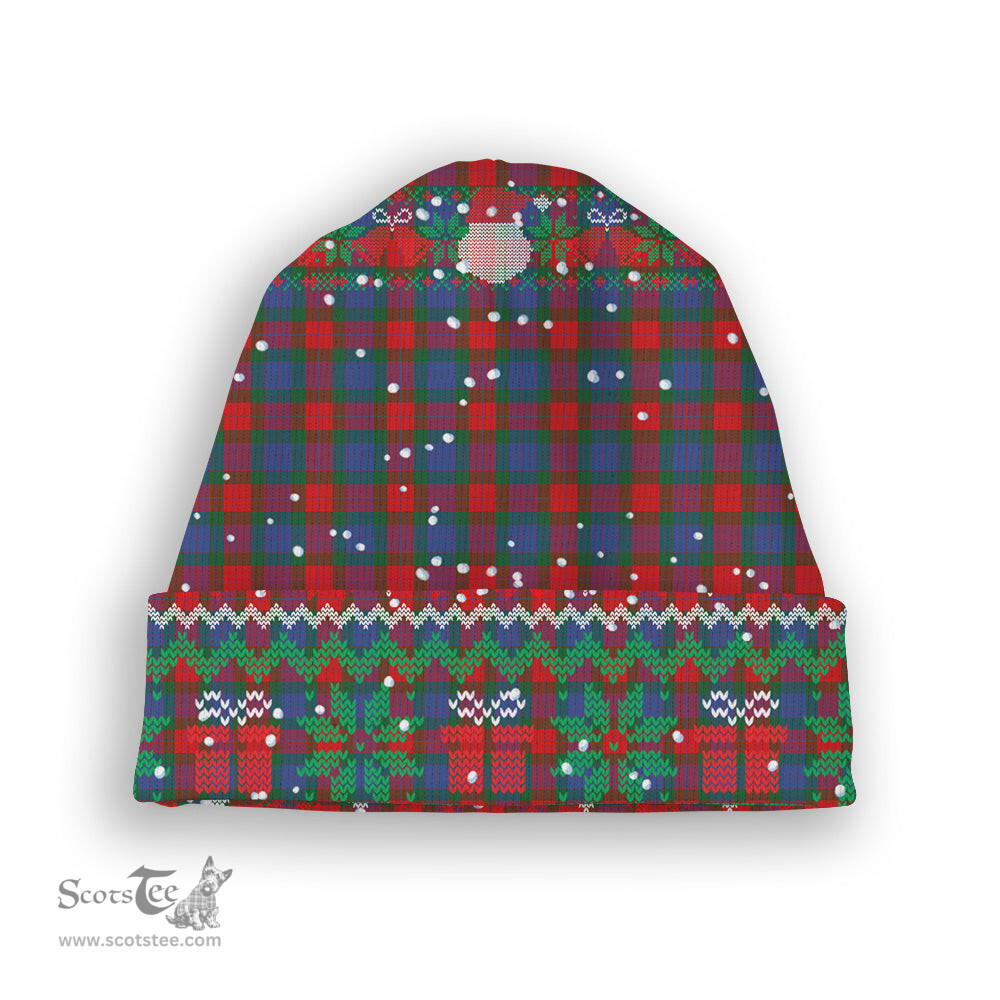 ScotsTee Shop Scottish Mar Tartan Plaid Christmas Deer Snowman Snowflake Bell Knit Beanie