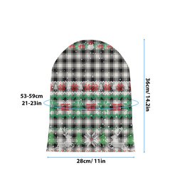 ScotsTee Shop Scottish MacPhee B&W Modern Tartan Plaid Christmas Deer Snowman Snowflake Bell Knit Beanie