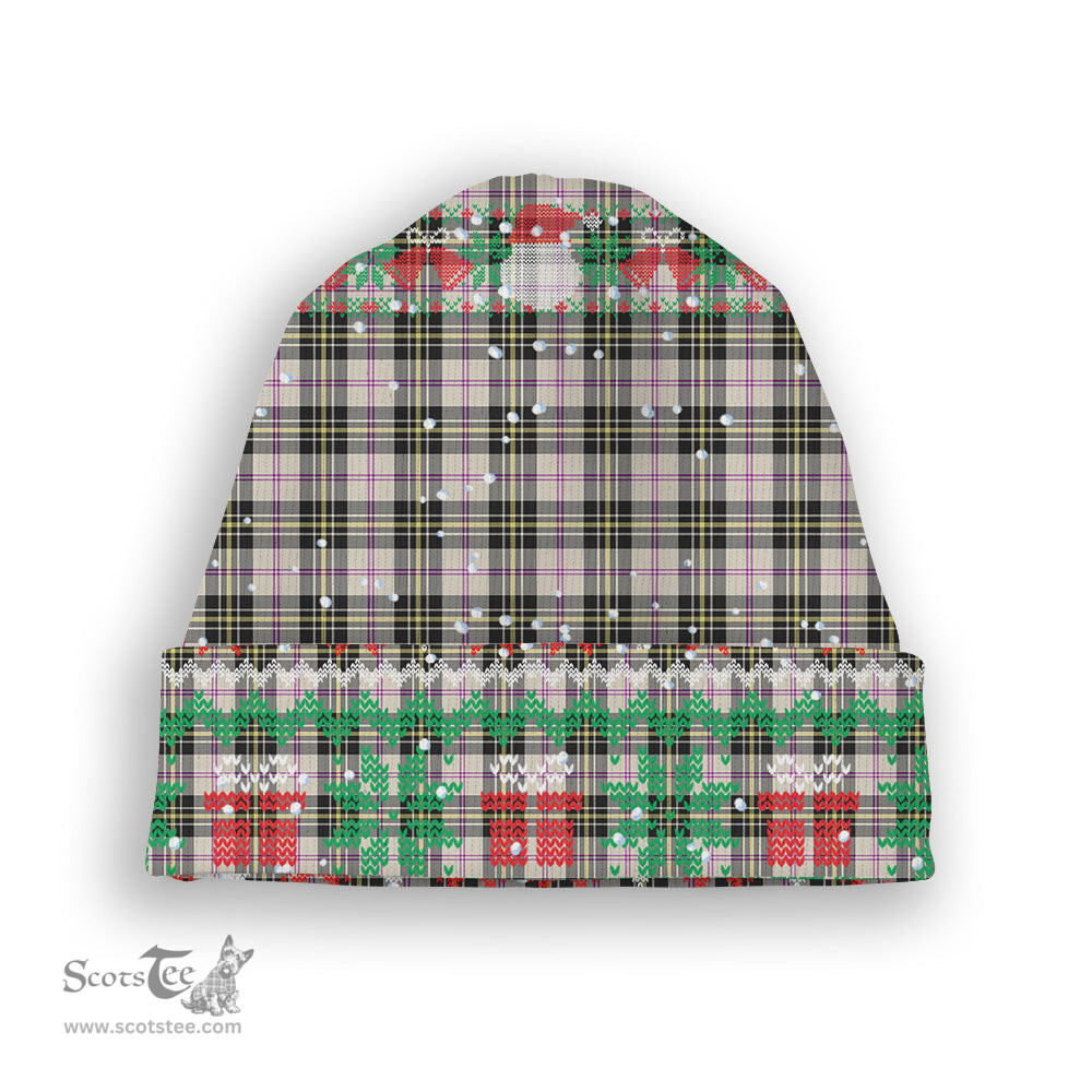 ScotsTee Shop Scottish MacPherson Dress Ancient Tartan Plaid Christmas Deer Snowman Snowflake Bell Knit Beanie
