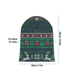 ScotsTee Shop Scottish Johnstone 1 Tartan Plaid Christmas Deer Snowman Snowflake Bell Knit Beanie