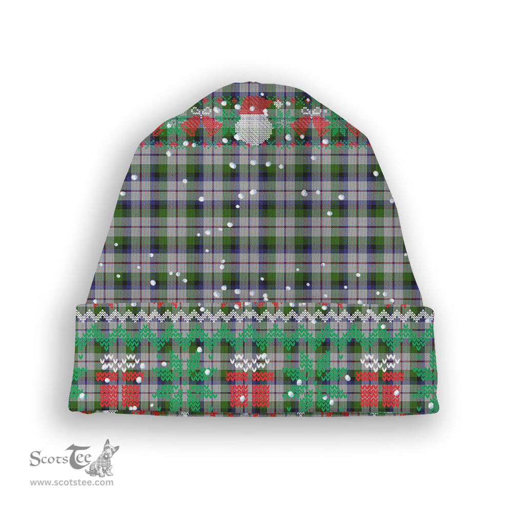 ScotsTee Shop Scottish MacNaughton Dress Tartan Plaid Christmas Deer Snowman Snowflake Bell Knit Beanie