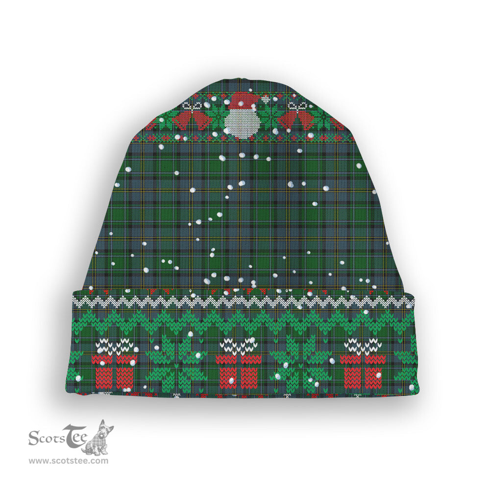 ScotsTee Shop Scottish Hope Vere Tartan Plaid Christmas Deer Snowman Snowflake Bell Knit Beanie