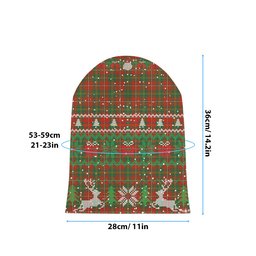 ScotsTee Shop Scottish Hay Ancient Tartan Plaid Christmas Deer Snowman Snowflake Bell Knit Beanie