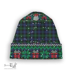 ScotsTee Shop Scottish Lamont 2 Tartan Plaid Christmas Deer Snowman Snowflake Bell Knit Beanie