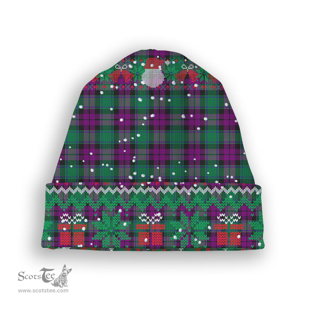 ScotsTee Shop Scottish MacArthur Milton Tartan Plaid Christmas Deer Snowman Snowflake Bell Knit Beanie