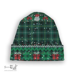 ScotsTee Shop Scottish MacIvor Hunting Modern Tartan Plaid Christmas Deer Snowman Snowflake Bell Knit Beanie