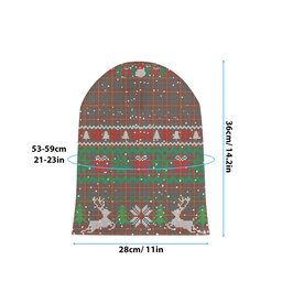 ScotsTee Shop Scottish MacConnell Weathered Tartan Plaid Christmas Deer Snowman Snowflake Bell Knit Beanie