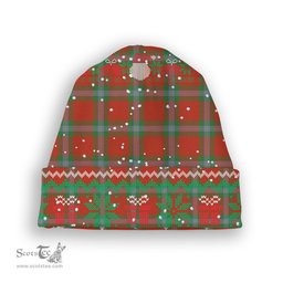 ScotsTee Shop Scottish McLaine of Loch Buie Ancient Tartan Plaid Christmas Deer Snowman Snowflake Bell Knit Beanie