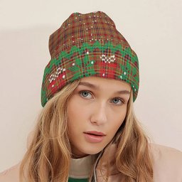 ScotsTee Shop Scottish MacGlashan Tartan Plaid Christmas Deer Snowman Snowflake Bell Knit Beanie