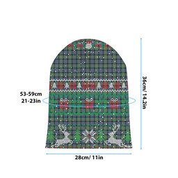 ScotsTee Shop Scottish MacDonell Of Glengarry Ancient Tartan Plaid Christmas Deer Snowman Snowflake Bell Knit Beanie