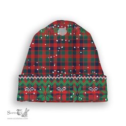 ScotsTee Shop Scottish McGowan Modern Tartan Plaid Christmas Deer Snowman Snowflake Bell Knit Beanie