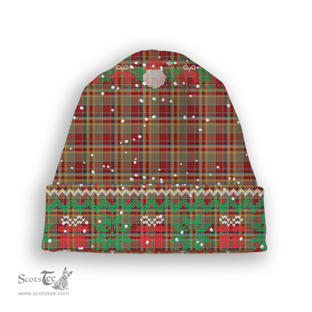 ScotsTee Shop Scottish MacGlashan 3 Tartan Plaid Christmas Deer Snowman Snowflake Bell Knit Beanie