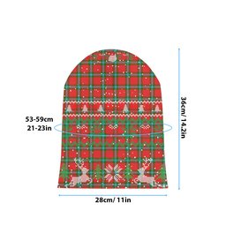 ScotsTee Shop Scottish MacLaine of Loch Buie Tartan Plaid Christmas Deer Snowman Snowflake Bell Knit Beanie