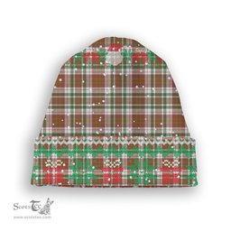 ScotsTee Shop Scottish MacAlister Dress Ancient Tartan Plaid Christmas Deer Snowman Snowflake Bell Knit Beanie