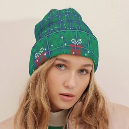 ScotsTee Shop Scottish Irvine Ancient Tartan Plaid Christmas Deer Snowman Snowflake Bell Knit Beanie