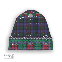 ScotsTee Shop Scottish Hunter Modern Tartan Plaid Christmas Deer Snowman Snowflake Bell Knit Beanie